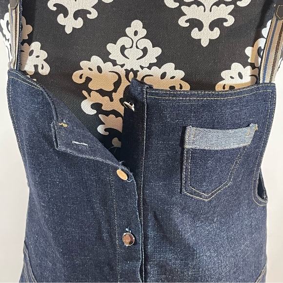 8848 Dark Blue Denim Button Down Overall Dress - Picture 9 of 14